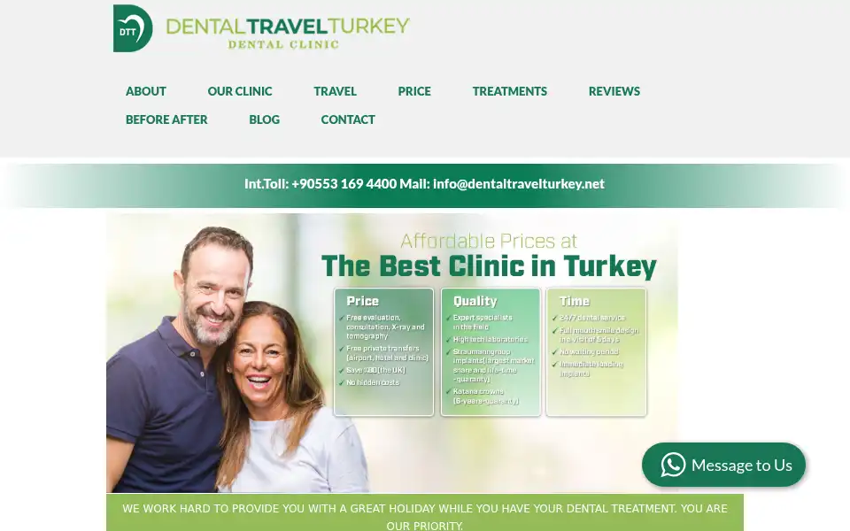 Screenshot of dentaltravelturkey.net