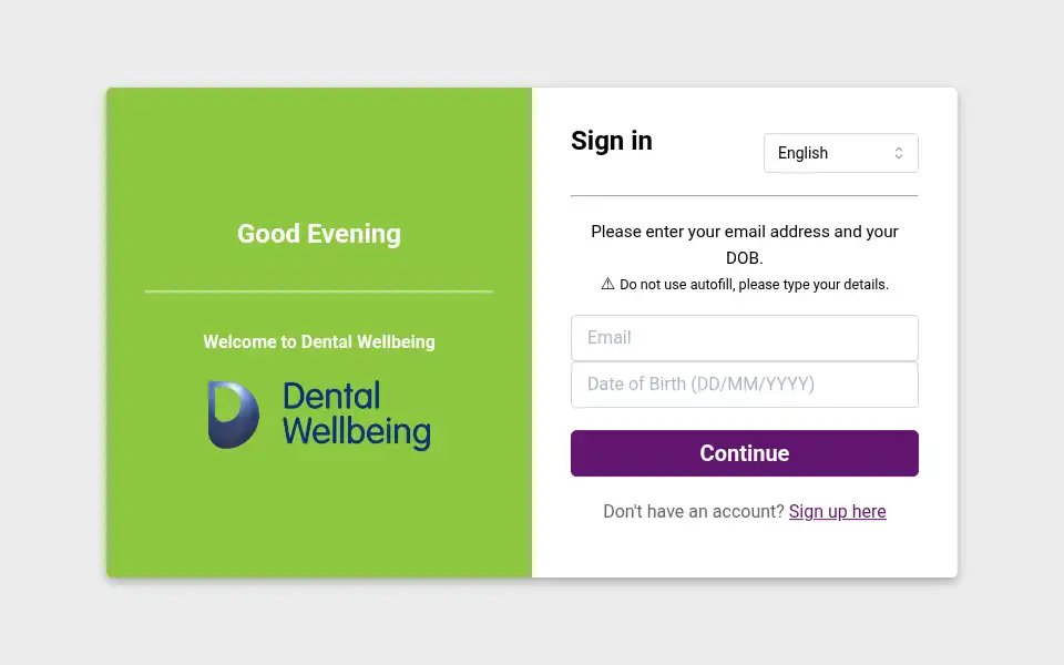 Screenshot of dentalwellbeing.co.uk