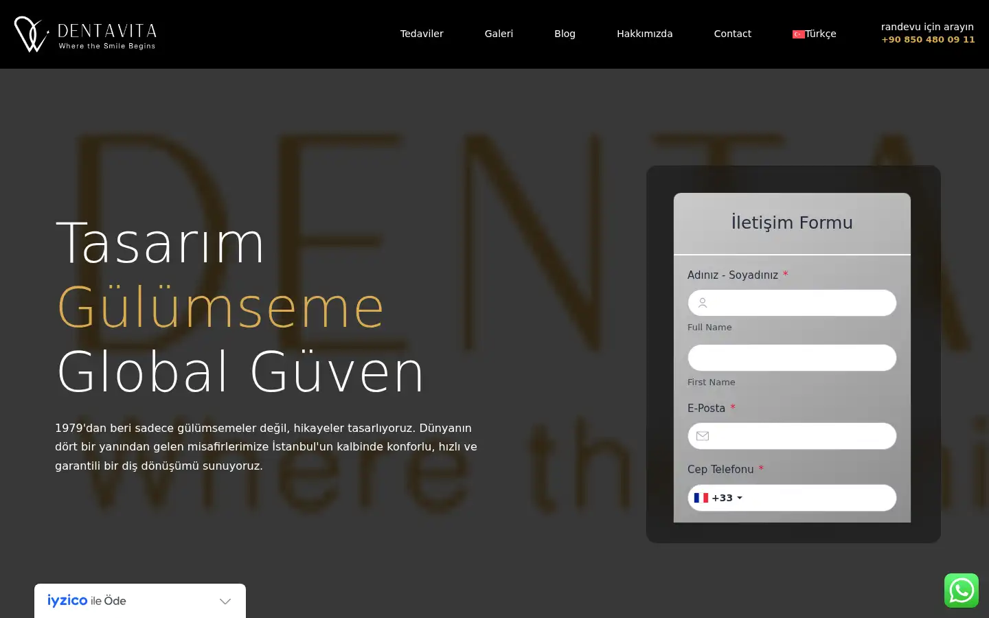 Screenshot of dentavita.com.tr