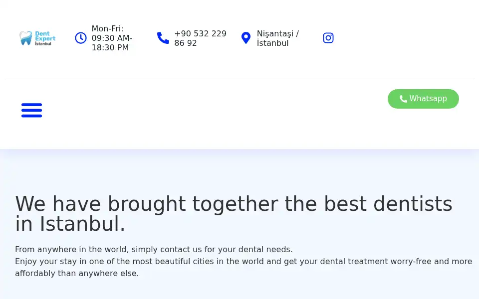 Screenshot of dentexpertistanbul.com