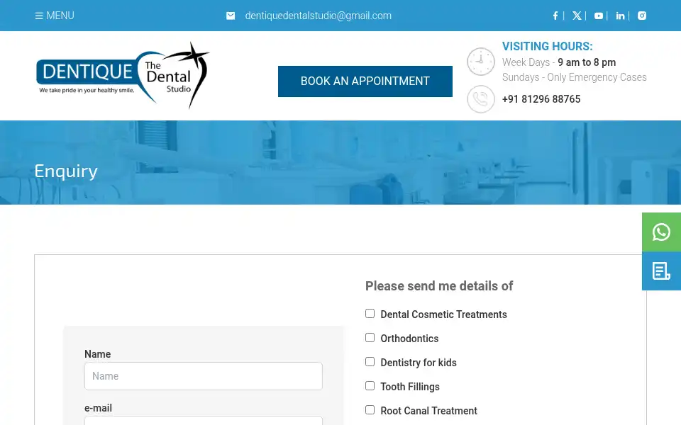 Screenshot of dentiquecochin.com