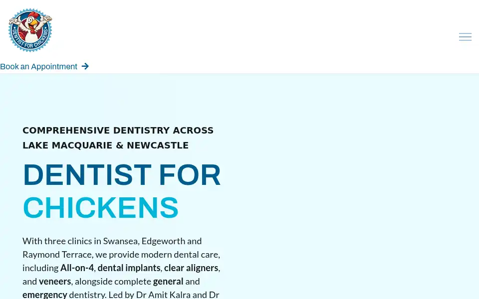 Screenshot of dentistforchickens.com.au