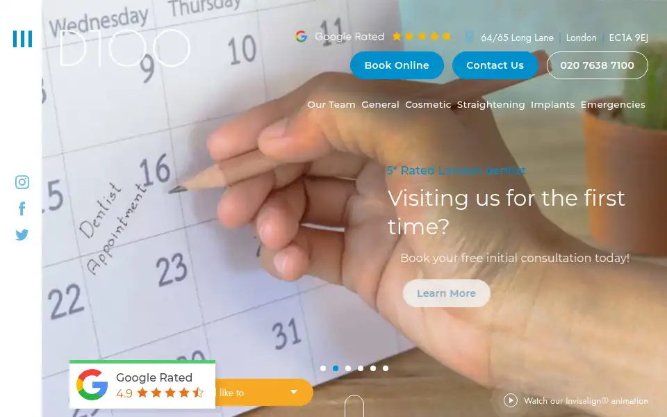 Screenshot of dentistry100.co.uk