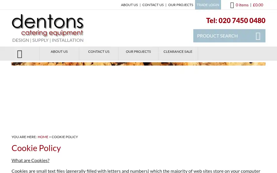 Screenshot of dentonscatering.com