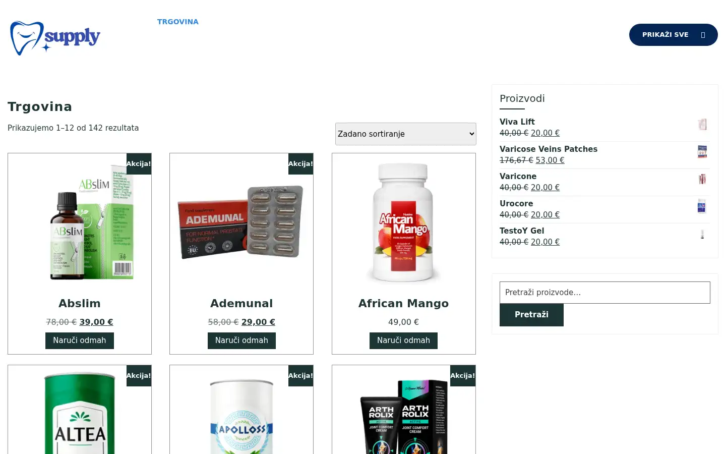 Screenshot of dentsupply.eu