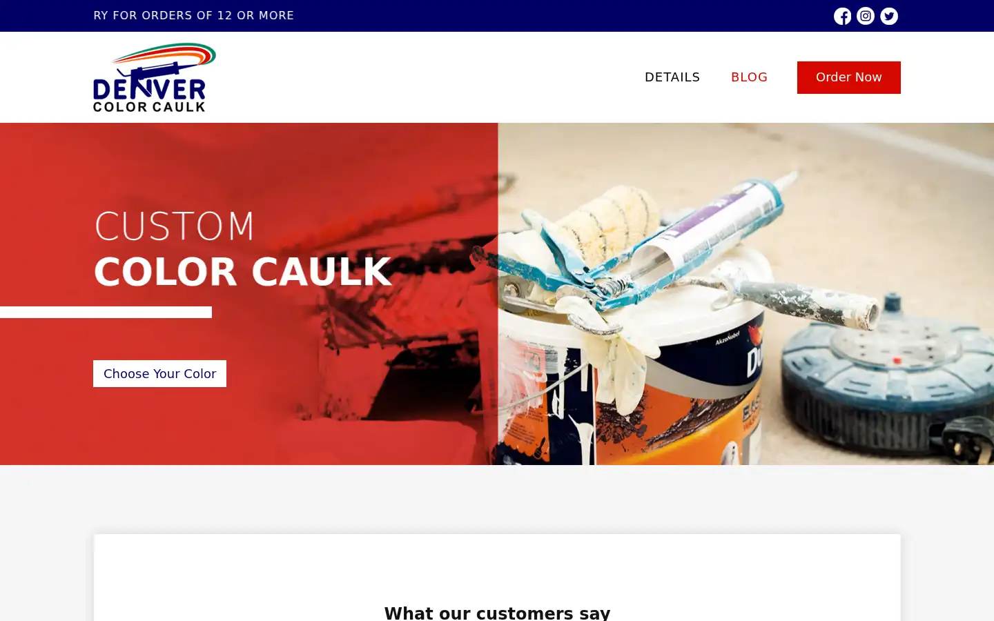Screenshot of denvercolorcaulk.com