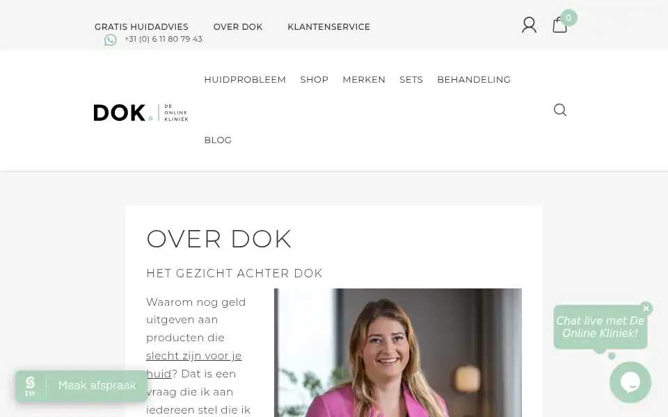 Screenshot of deonlinekliniek.nl