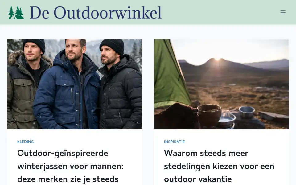 Screenshot of deoutdoorwinkel.nl