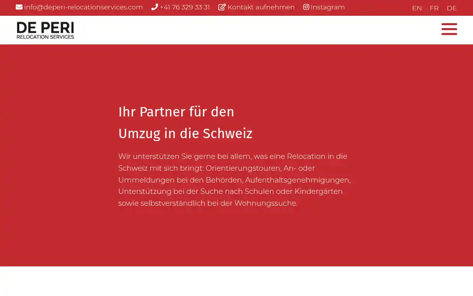 Screenshot of deperi-relocationservices.com