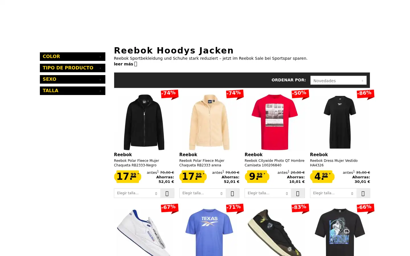 Screenshot of deporte-outlet.es