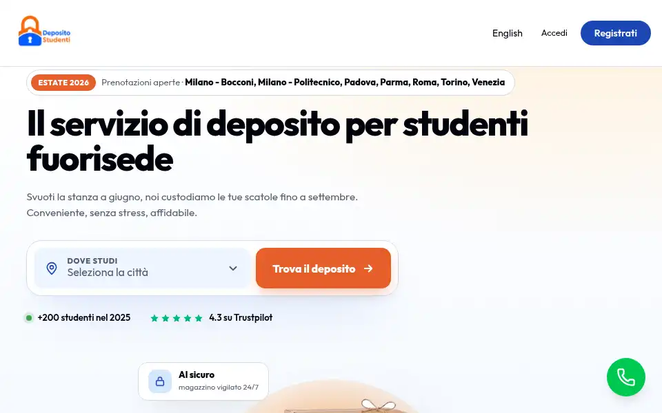 Screenshot of depositostudenti.com