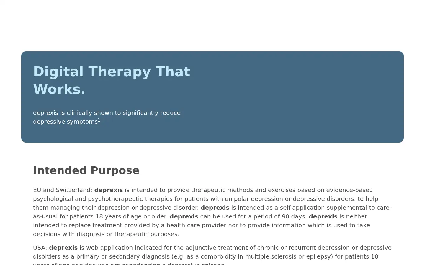 Screenshot of deprexis.com