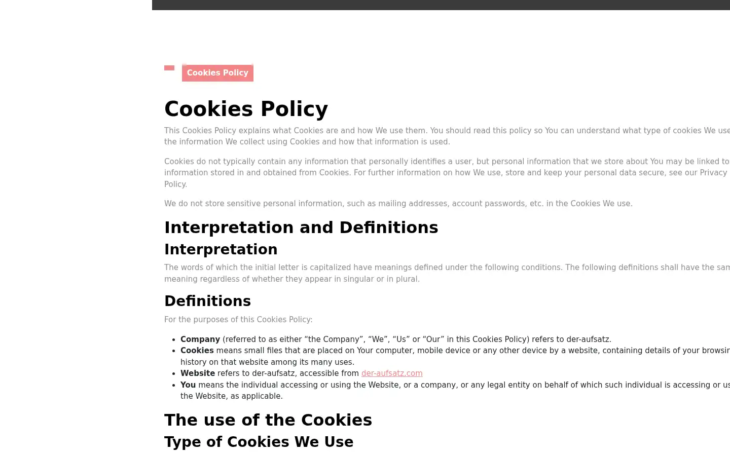 Screenshot of der-aufsatz.com