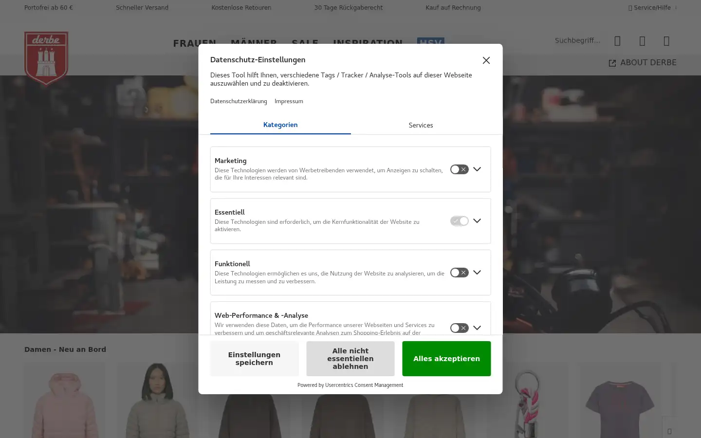 Screenshot of derbeshop.de