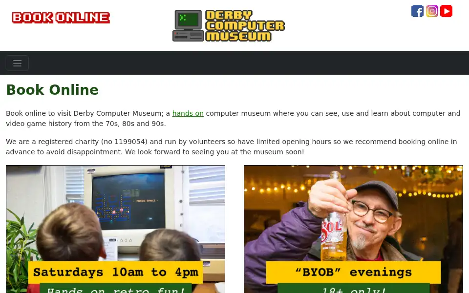 Screenshot of derbycomputermuseum.co.uk