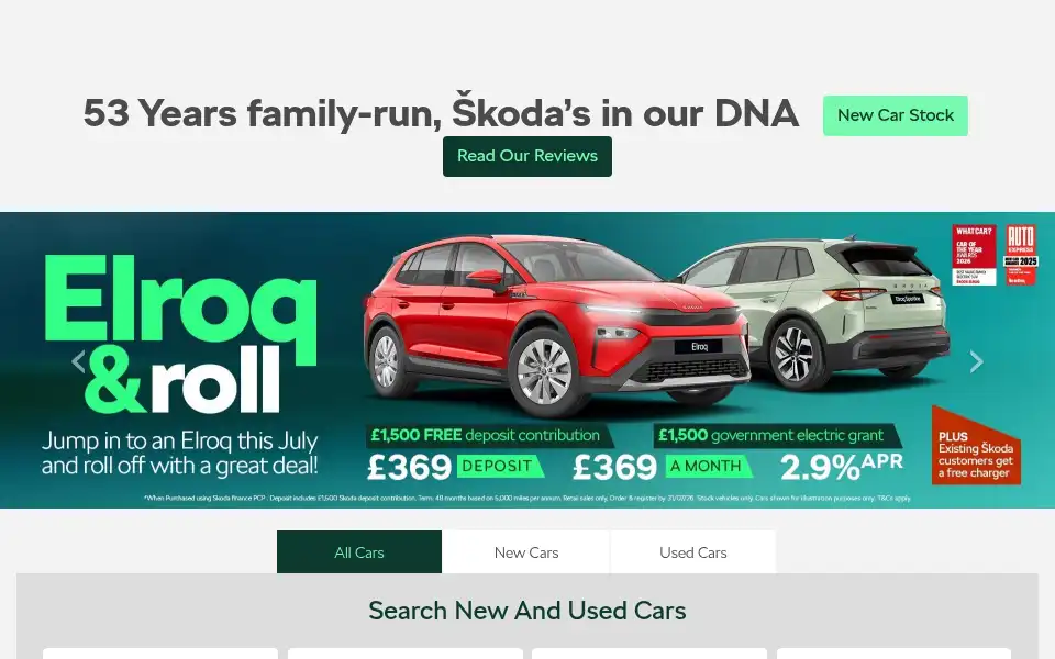 Screenshot of derekslackmotors.co.uk