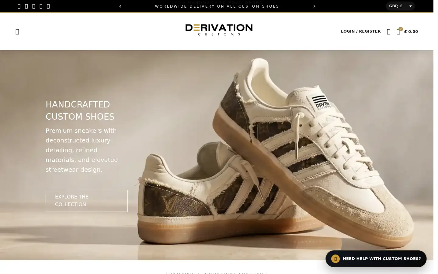 Screenshot of derivationcustoms.com