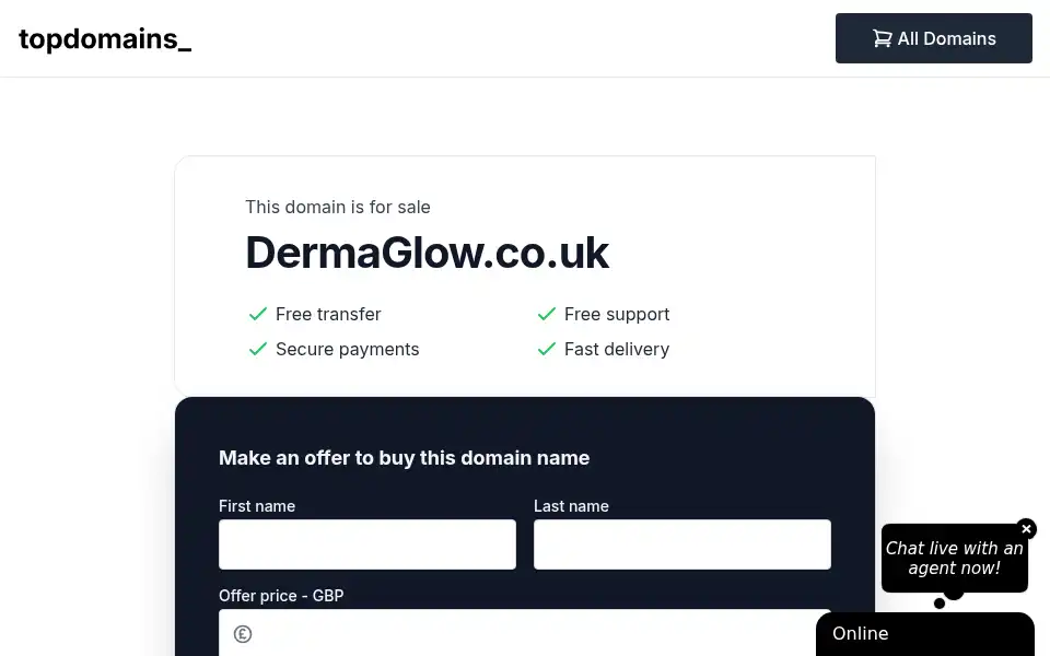 Screenshot of dermaglow.co.uk