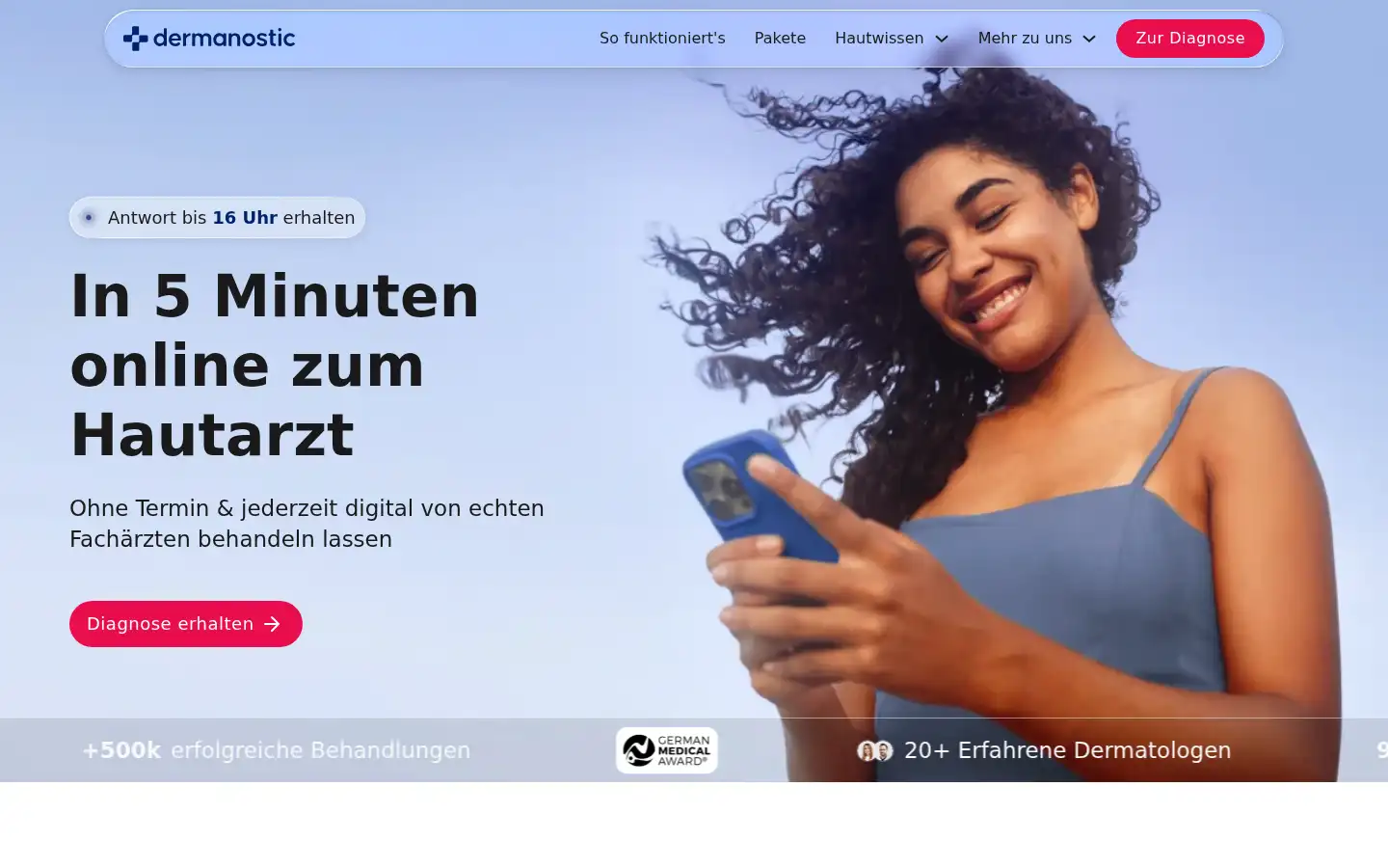 Screenshot of dermanostic.com