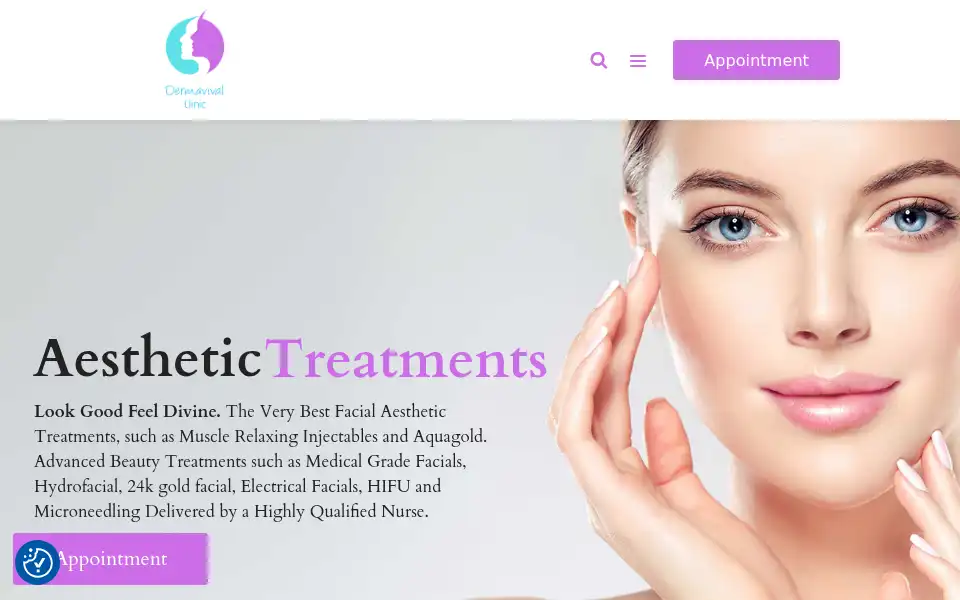 Screenshot of dermavivalclinic.com