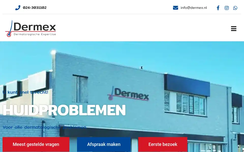 Screenshot of dermex.nl