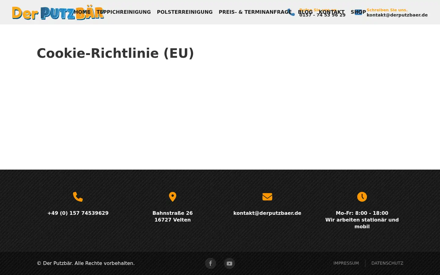 Screenshot of derputzbaer.de