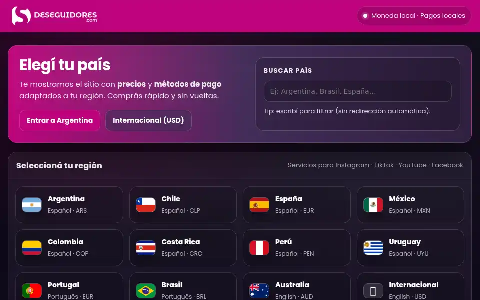 Screenshot of deseguidores.com
