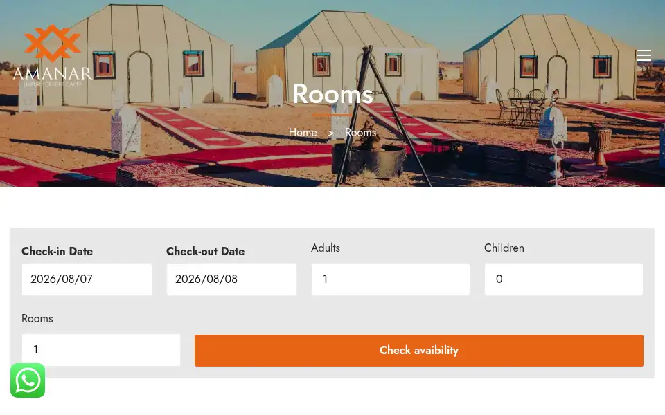 Screenshot of desertcampamanar.com
