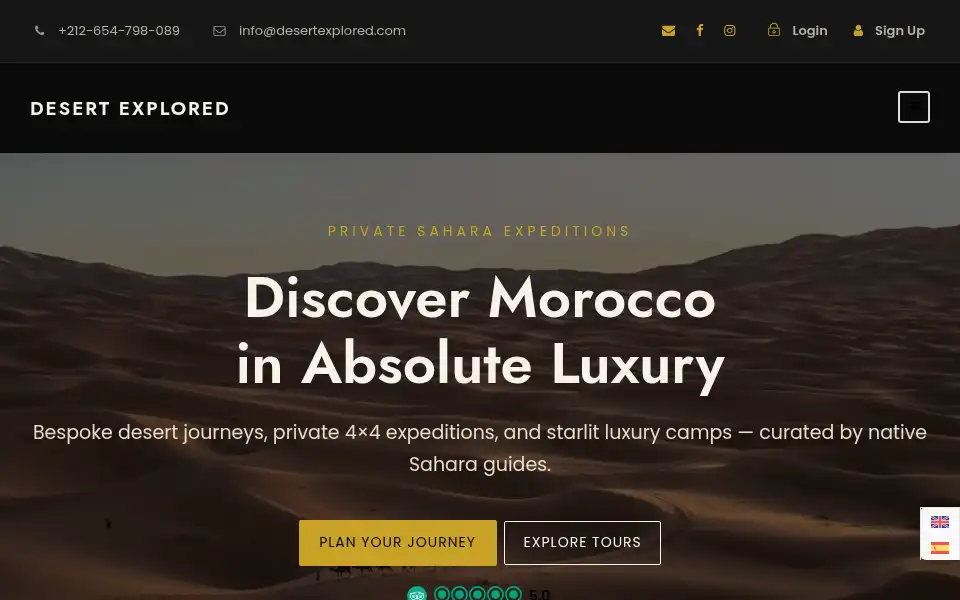 Screenshot of desertexplored.com