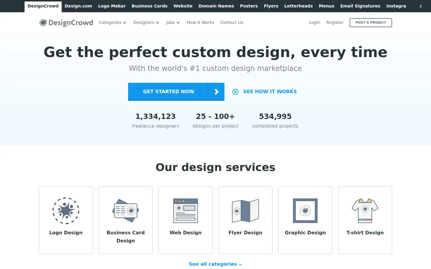 Screenshot of designcrowd.com