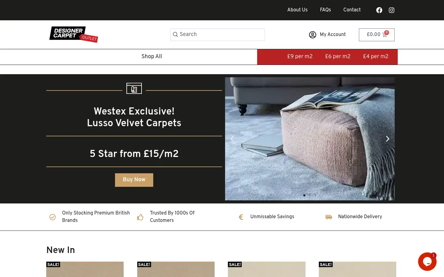 Screenshot of designercarpetoutlet.co.uk