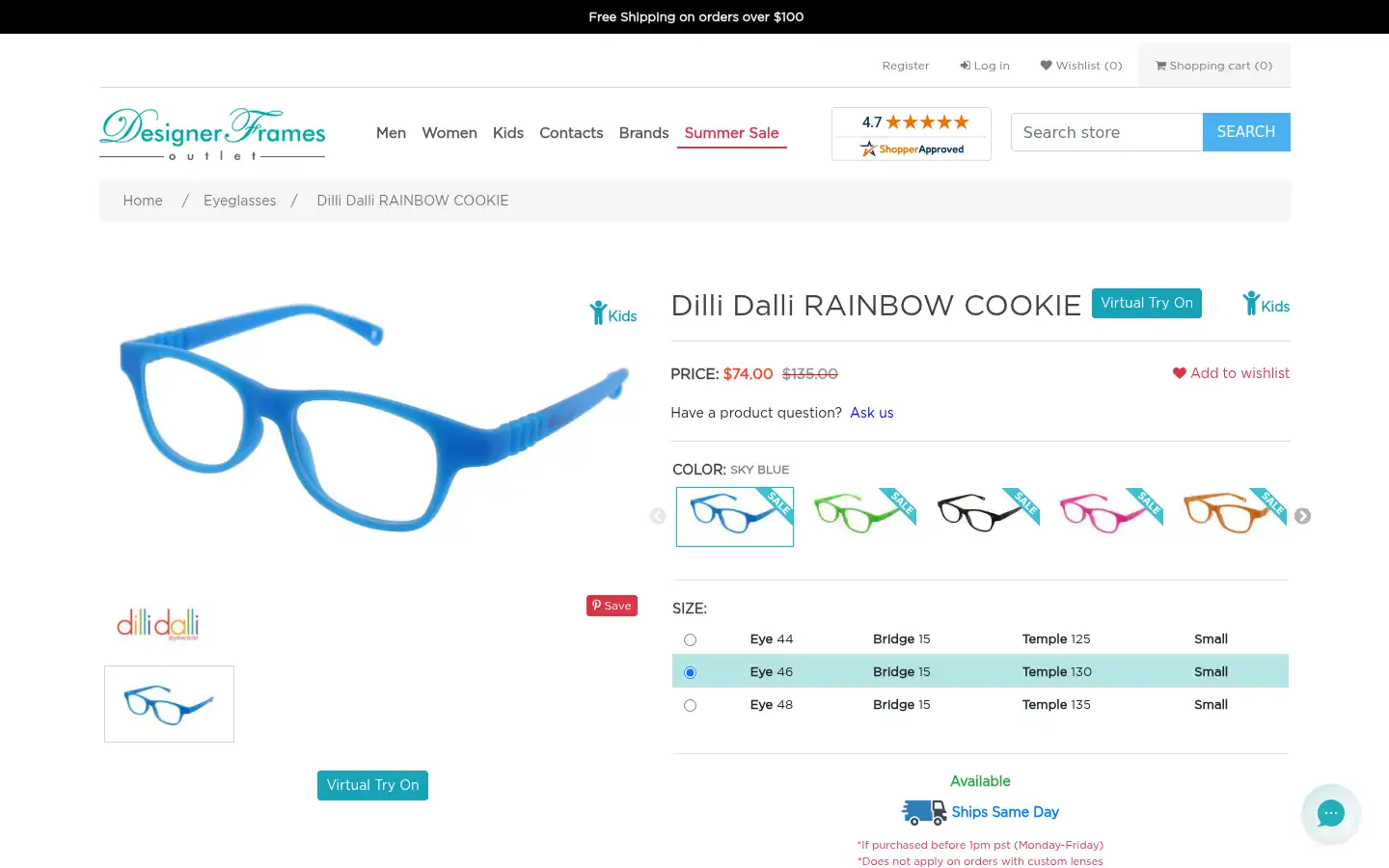 Screenshot of designerframesoutlet.com