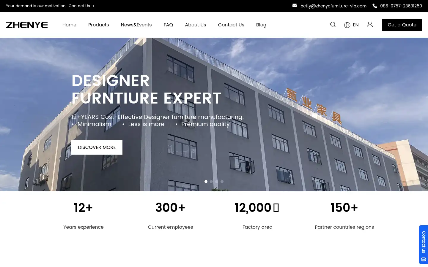 Screenshot of designerfurniture-zhenye.com