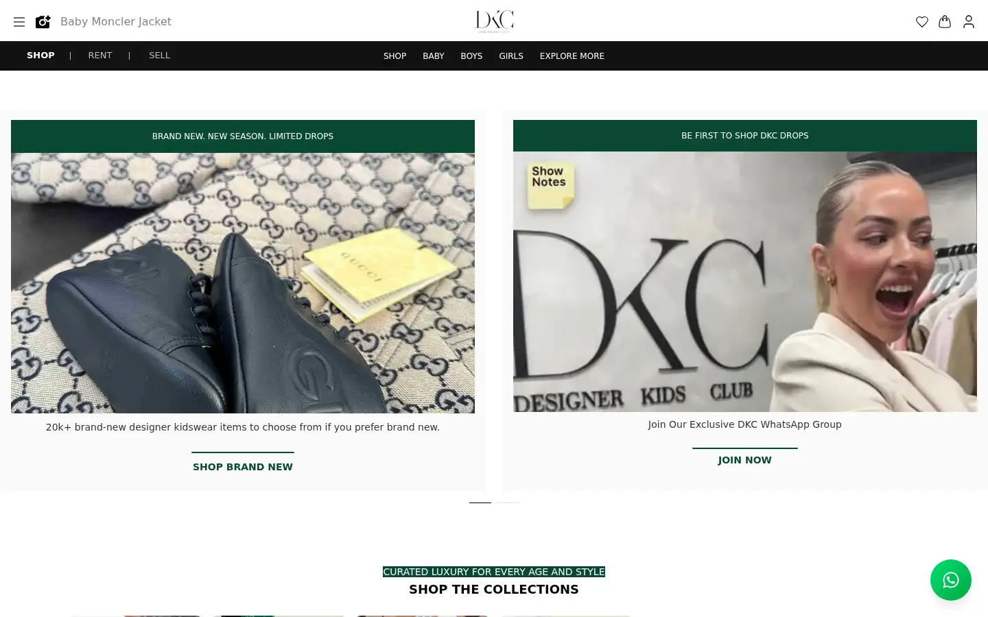 Screenshot of designerkidsclub.com