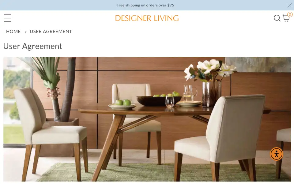 Screenshot of designerliving.com
