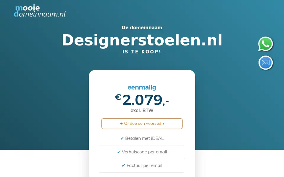 Screenshot of designerstoelen.nl