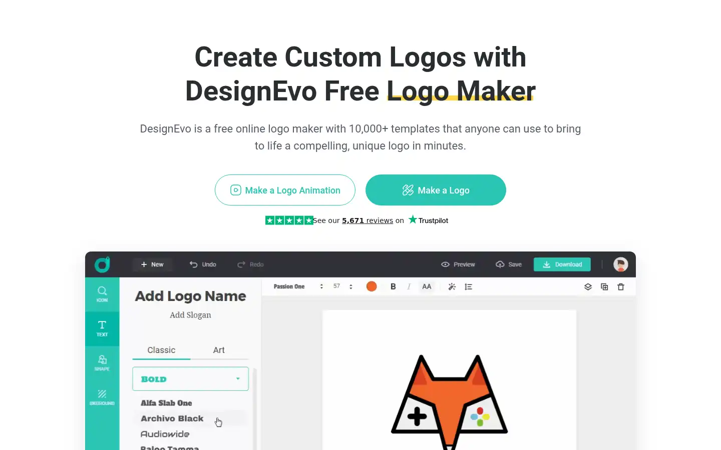 Screenshot of designevo.com