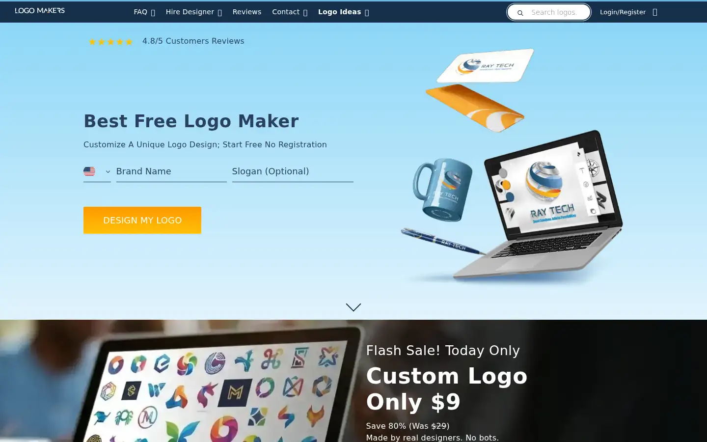 Screenshot of designfreelogoonline.com