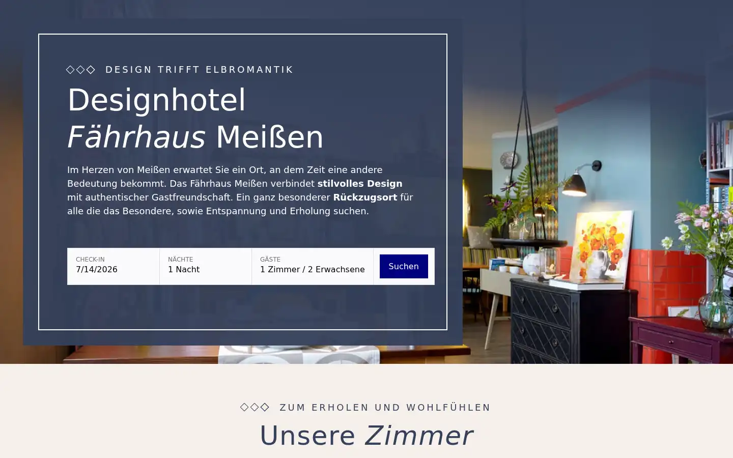 Screenshot of designhotel-meissen.de