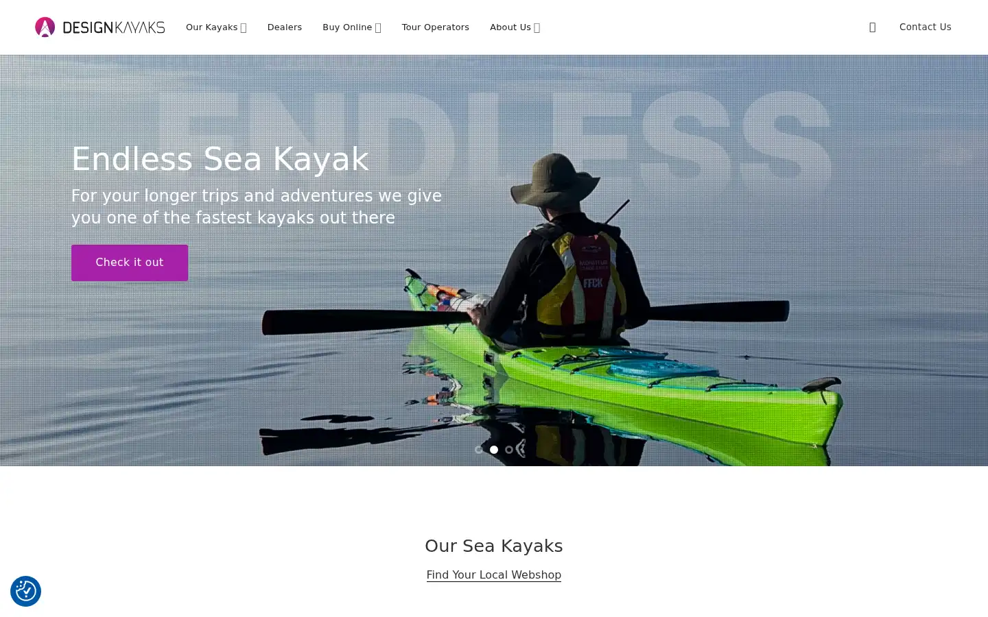 Screenshot of designkayaks.com