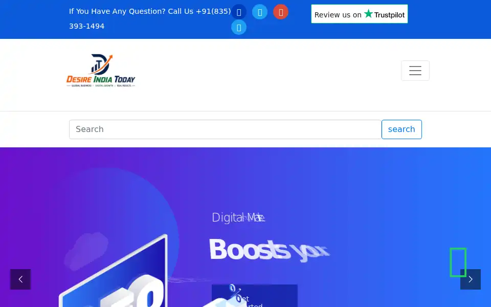 Screenshot of desireindiatoday.net