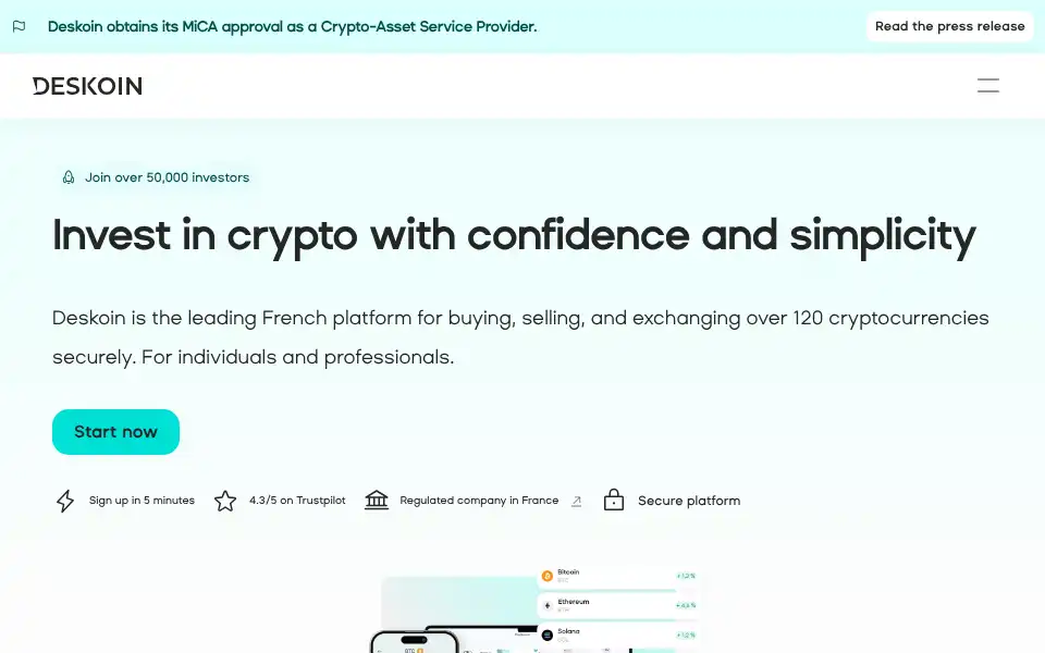 Screenshot of deskoin.com
