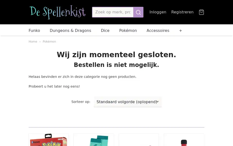 Screenshot of despellenkist.nl