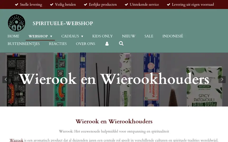 Screenshot of despirituelewebshop.nl