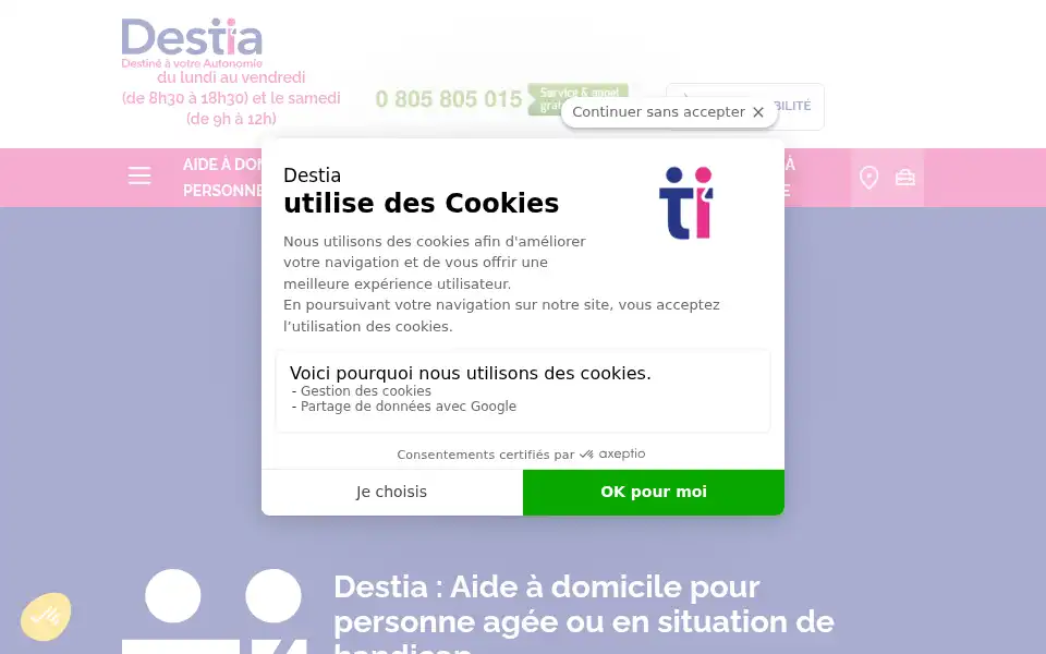 Screenshot of destia.fr