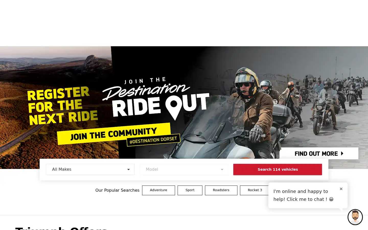 Screenshot of destinationtriumph.co.uk
