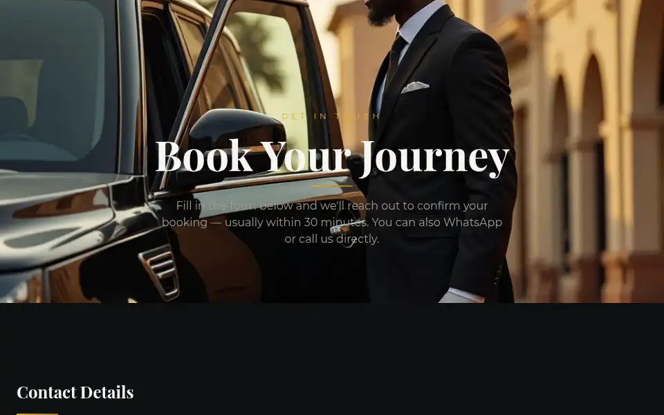 Screenshot of destinedexecutivechauffeurs.co.ke