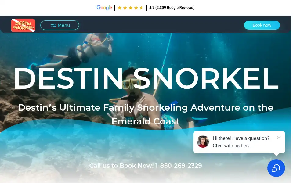 Screenshot of destinsnorkel.com