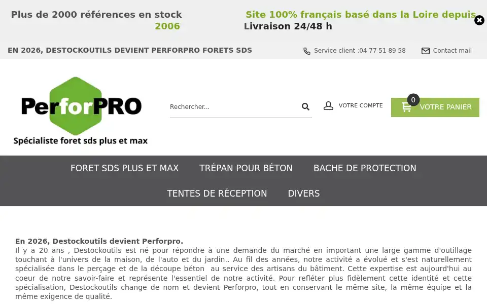 Screenshot of destockoutils.fr