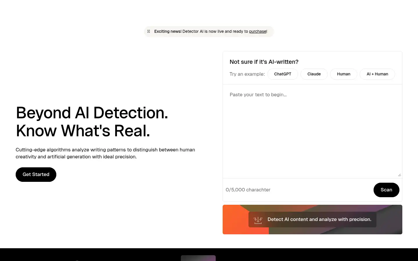 Screenshot of detectorai.org